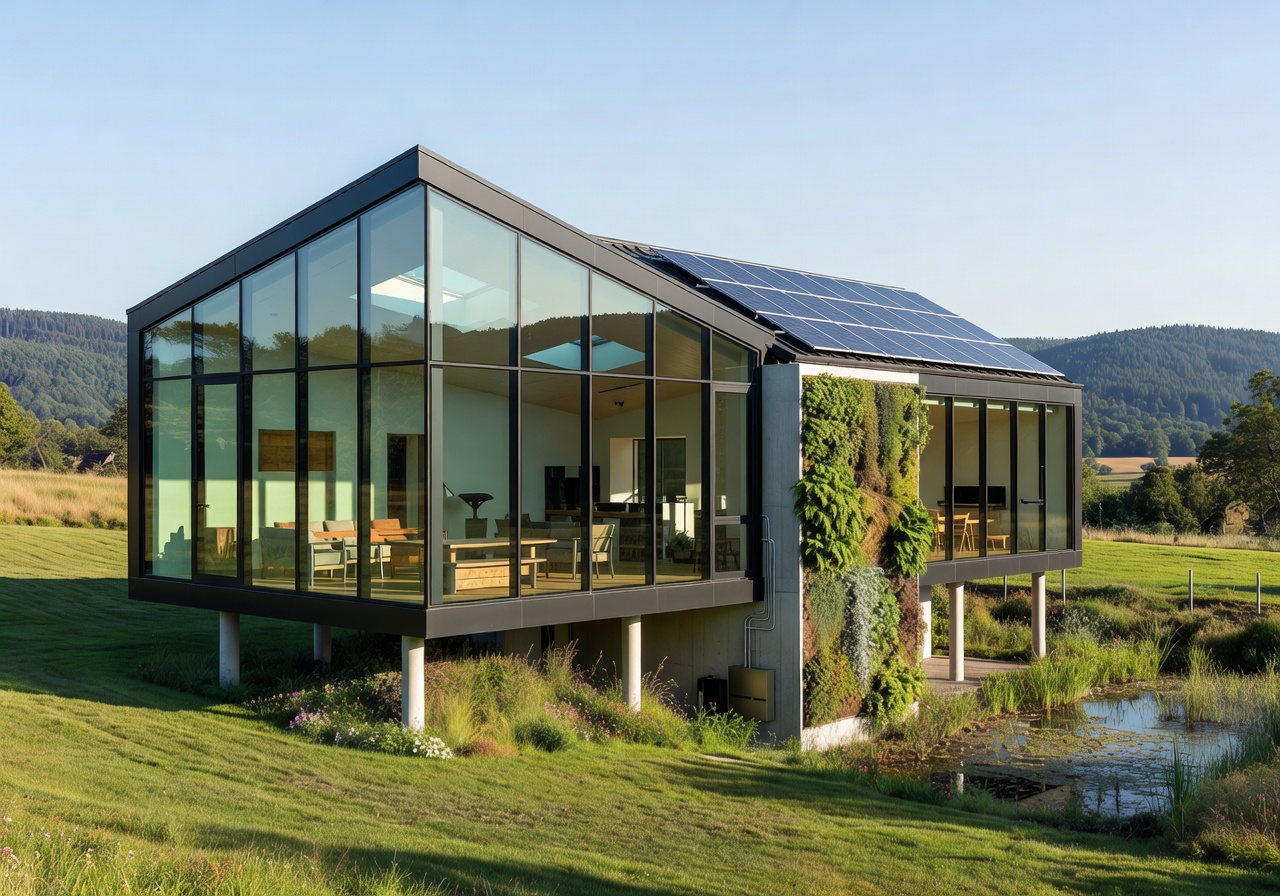 Stuttgart Eco-Modern sustainable glass house
